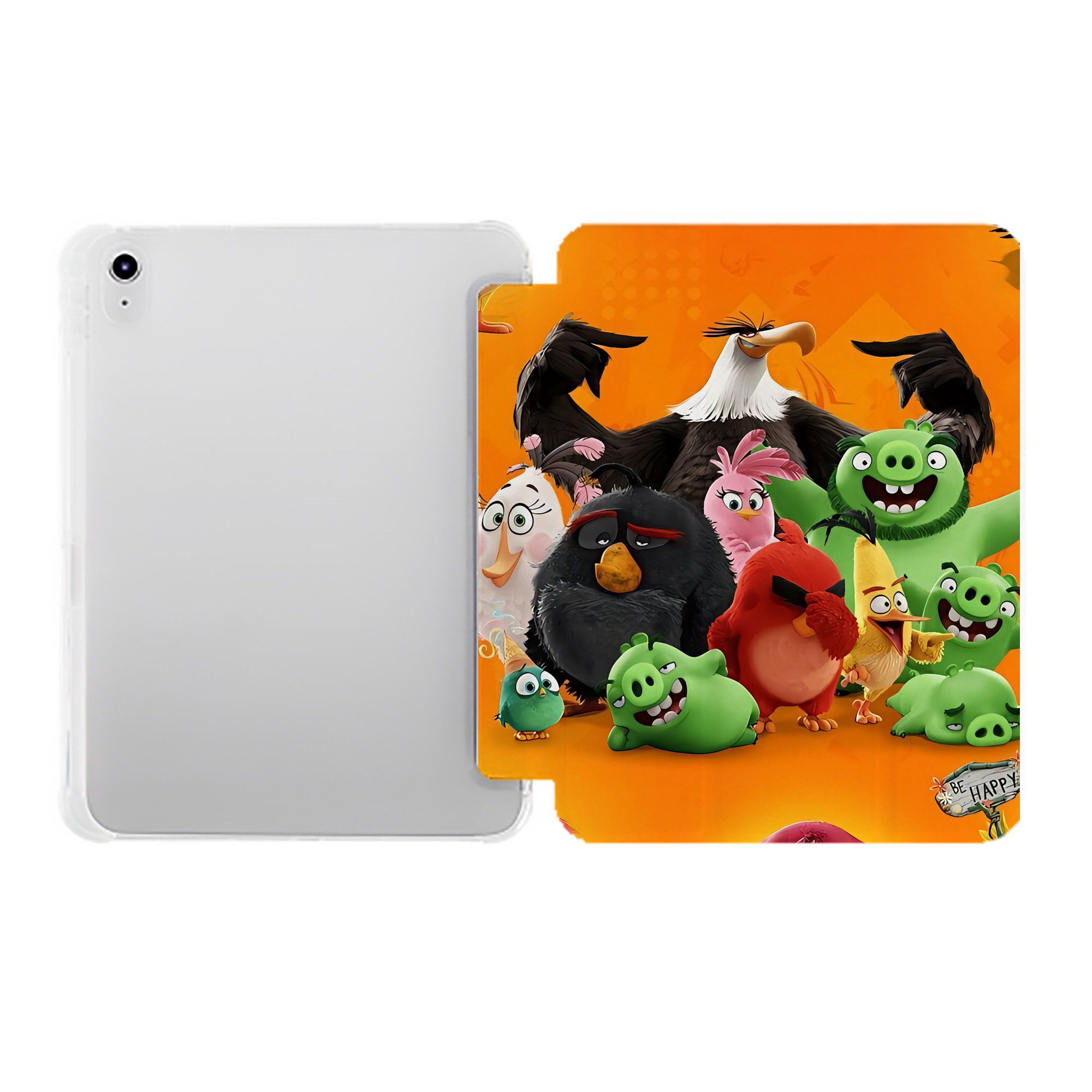 （画像用） Angry Birds アングリーバード IPad ケース ペン収納付き 三つ折りスタンド PUレザー×シリコン 対応機種9.5/10.5/10.9インチ
